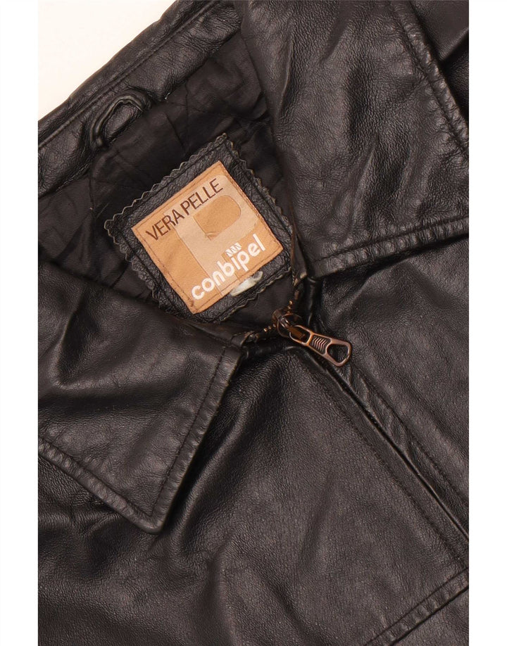 Conbipel Chaqueta de cuero para hombre UK 38 Medium Black Leather
