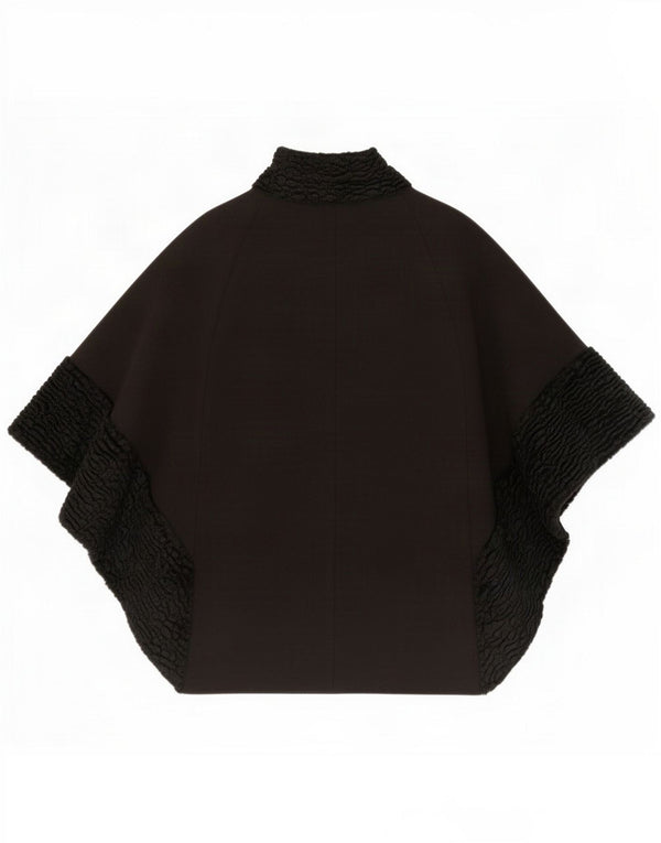 Abrigo poncho vintage para mujer UK 46 Grande Poliéster negro
