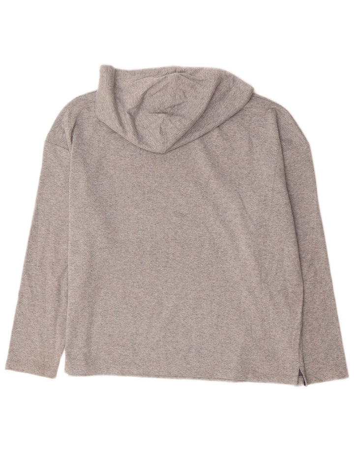 Marks & Spencer Top gráfico con capucha para mujer, manga larga, UK 44, grande, gris