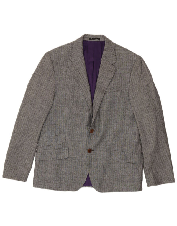 Paul Smith Chaqueta tipo blazer de 2 botones para hombre UK 40 Grande Gris Lana a rayas