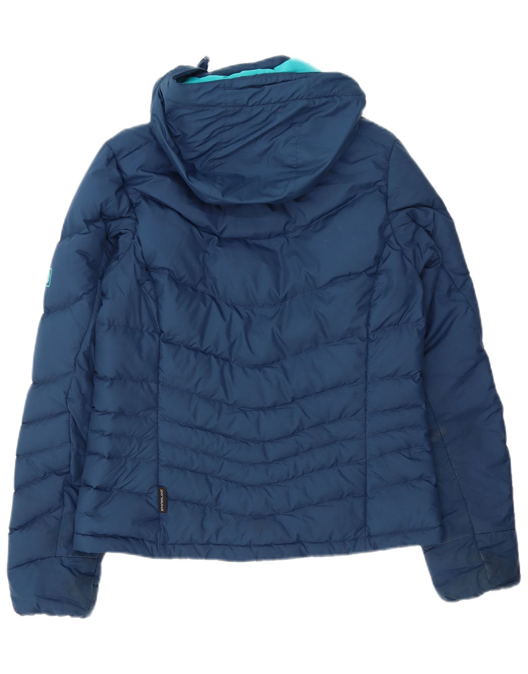 Jack Wolfskin Chaqueta acolchada con capucha para mujer UK 8/10 Small Azul marino Poliéster