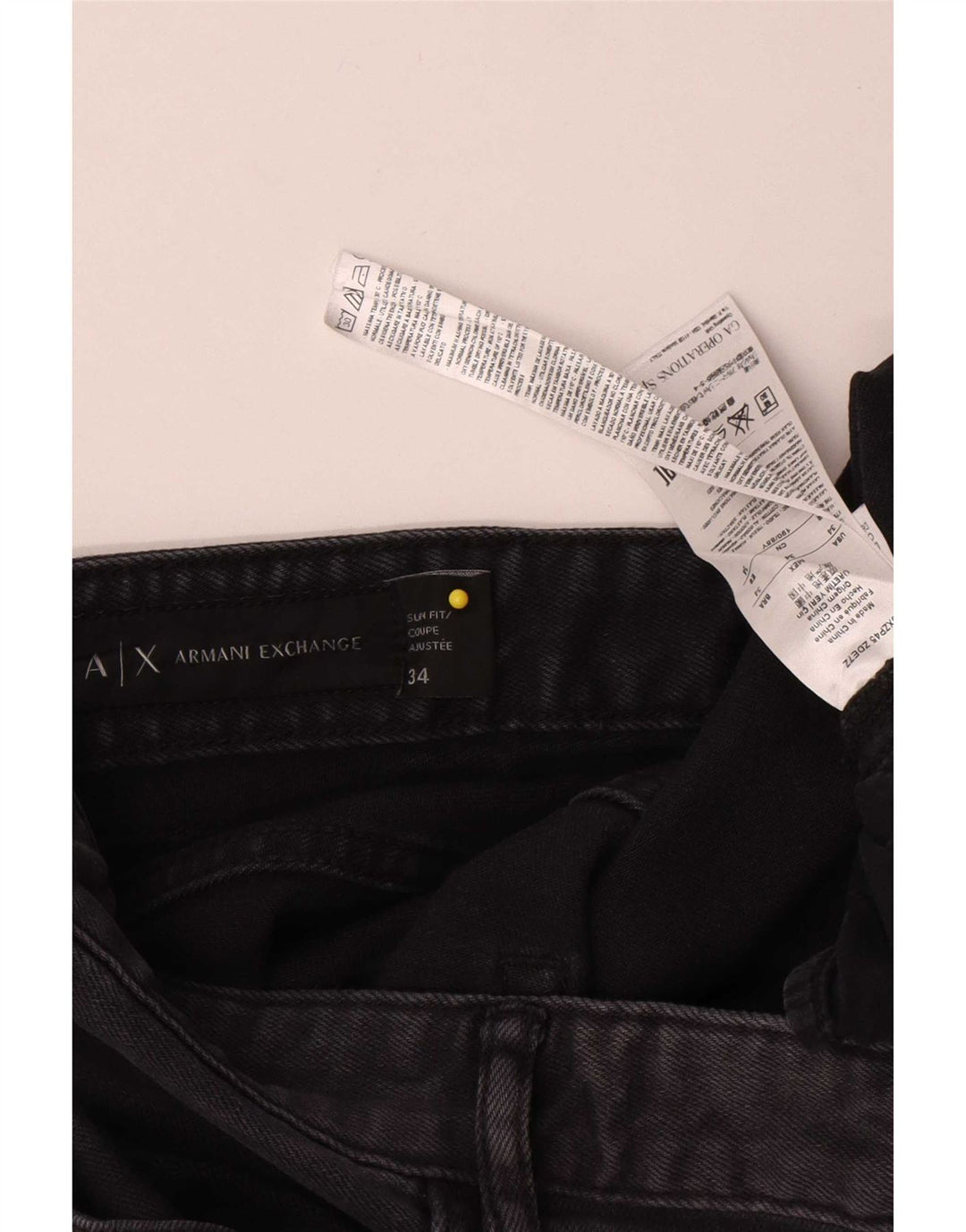 Armani Exchange Vaqueros ajustados para hombre W34 L33 Algodón negro