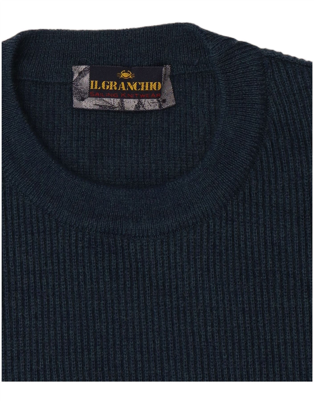 Il Granchio - Jersey de cuello redondo para hombre, talla grande, azul marino