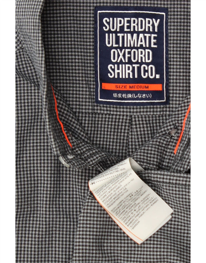 Camisa Superdry para hombre de algodón a cuadros en azul marino mediano