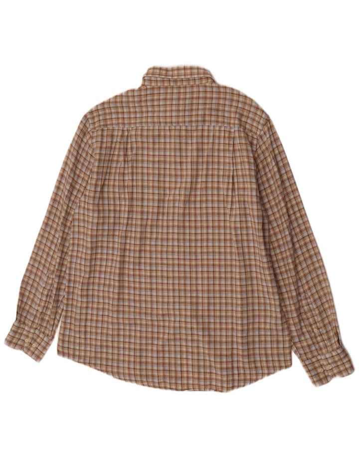 Camisa Charro Hombre Franela XL Algodón Cuadros Beige