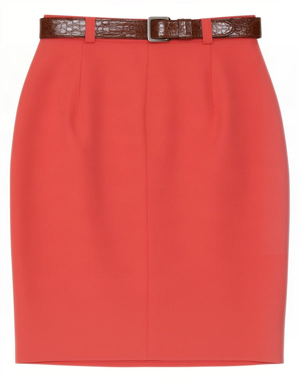 Falda lápiz vintage para mujer mediana W28 poliéster rosa