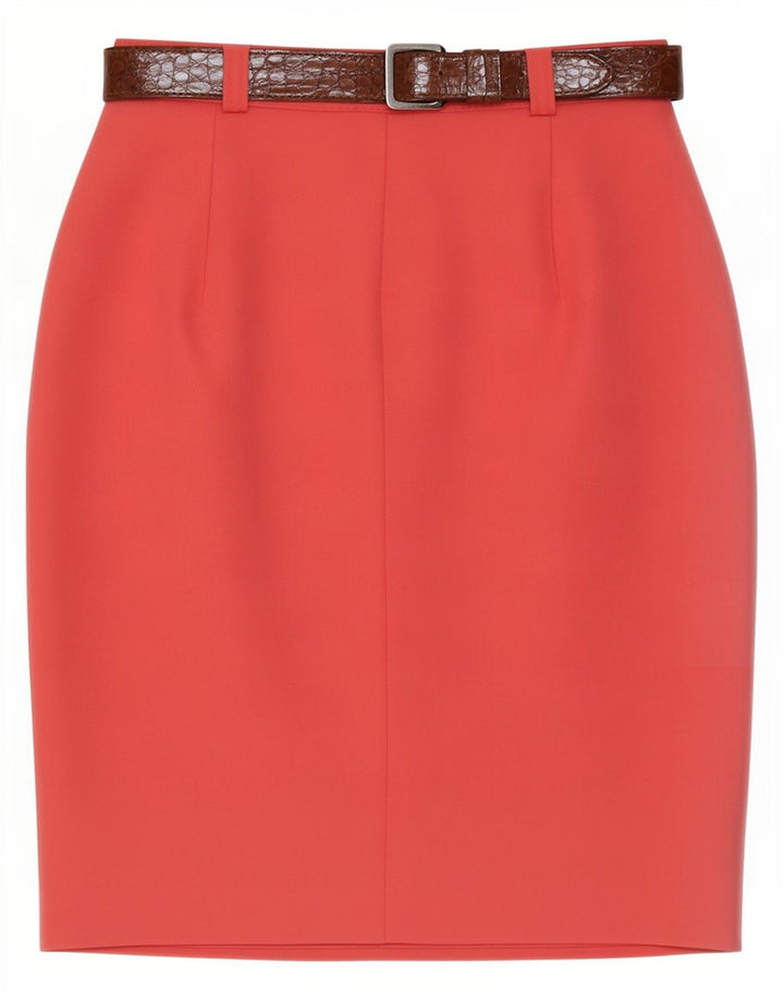 Falda lápiz vintage para mujer mediana W28 poliéster rosa