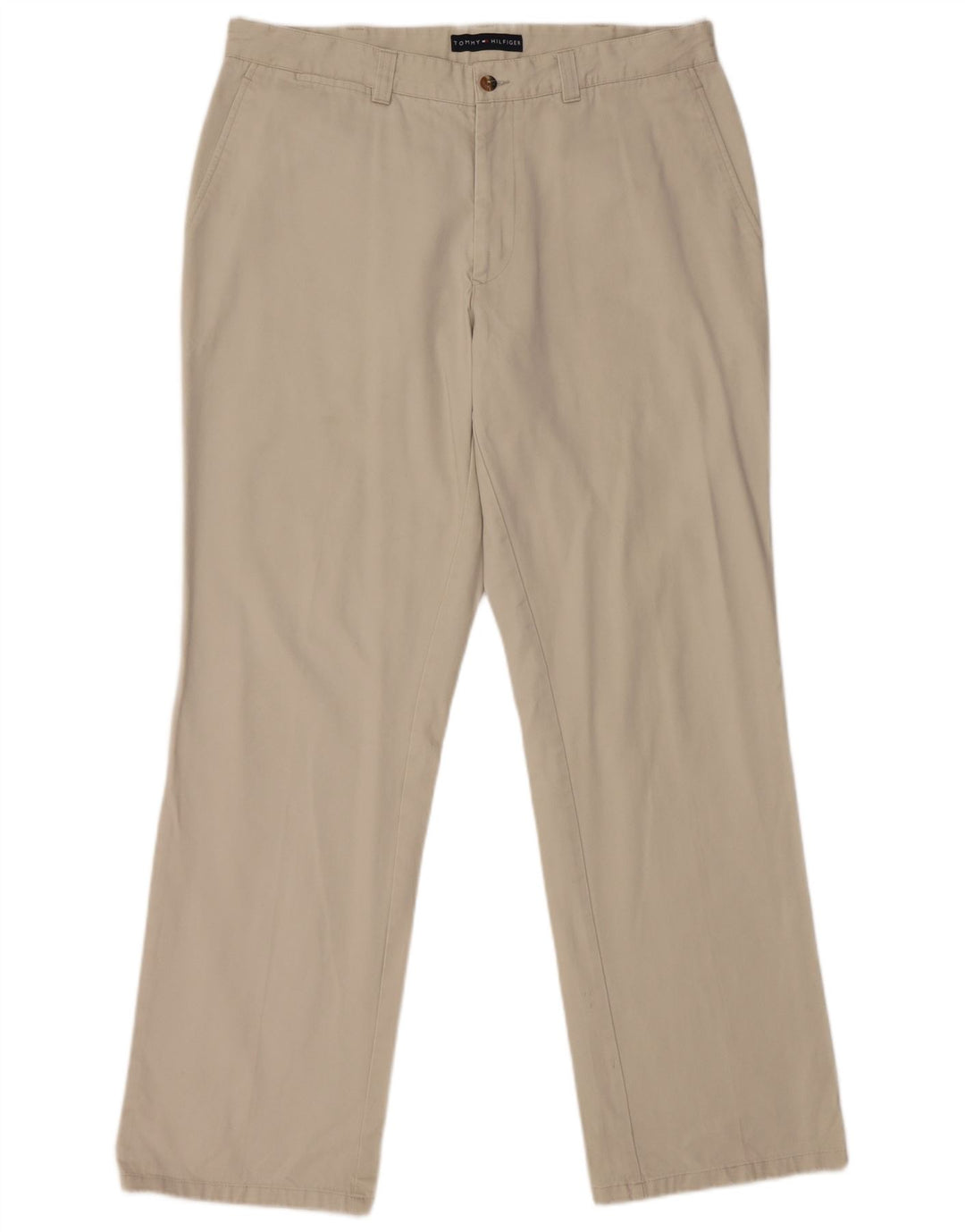 TOMMY HILFIGER Pantalón chino recto para hombre W36 L32 Algodón beige
