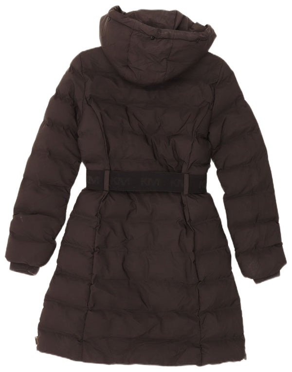 Karen Millen Abrigo acolchado con capucha y gráfico para mujer UK 6 XS Poliéster negro