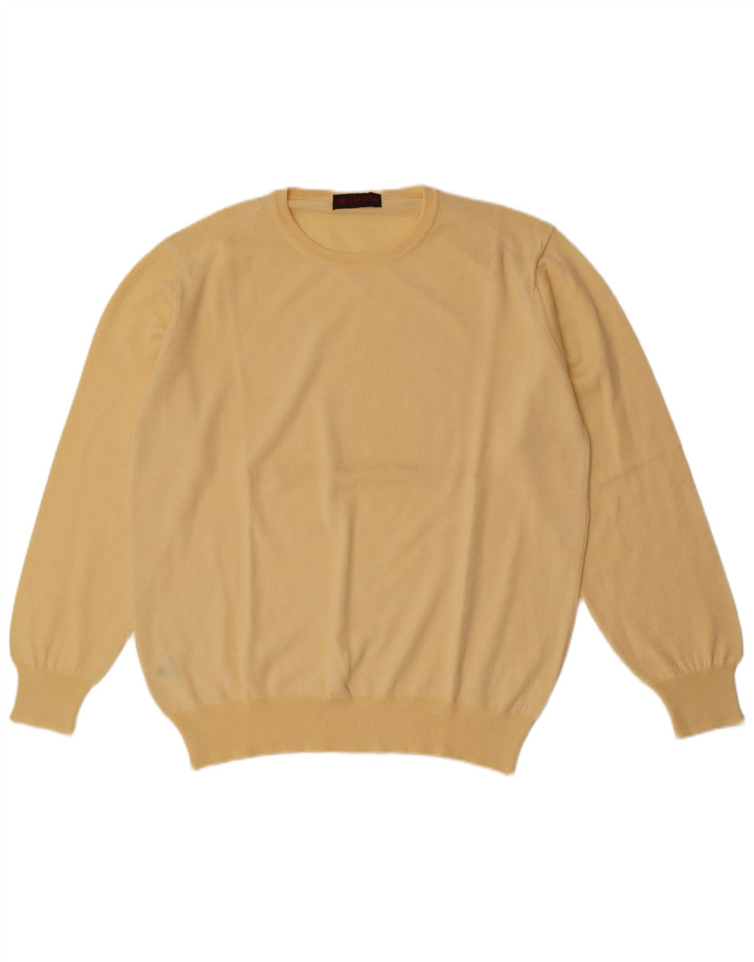 Il Granchio Jersey De Cuello Redondo Para Hombre Large Lana Virgen Amarilla