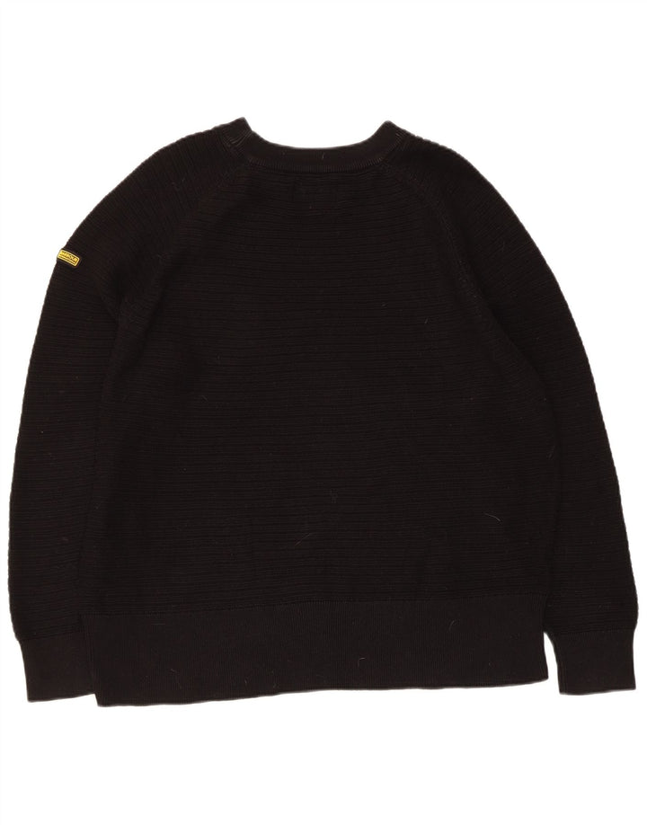 Barbour Suéter tipo jersey con cuello barco y corte regular para mujer, talla 44, talla M, color negro