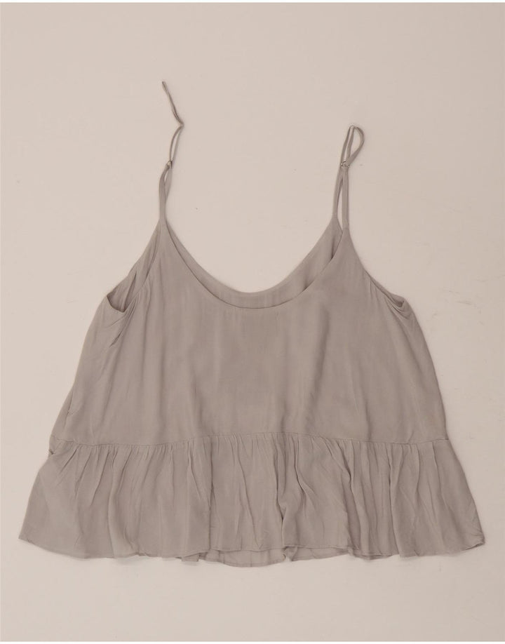 Top de tirantes para mujer Topshop UK 10 Small Grey Viscosa