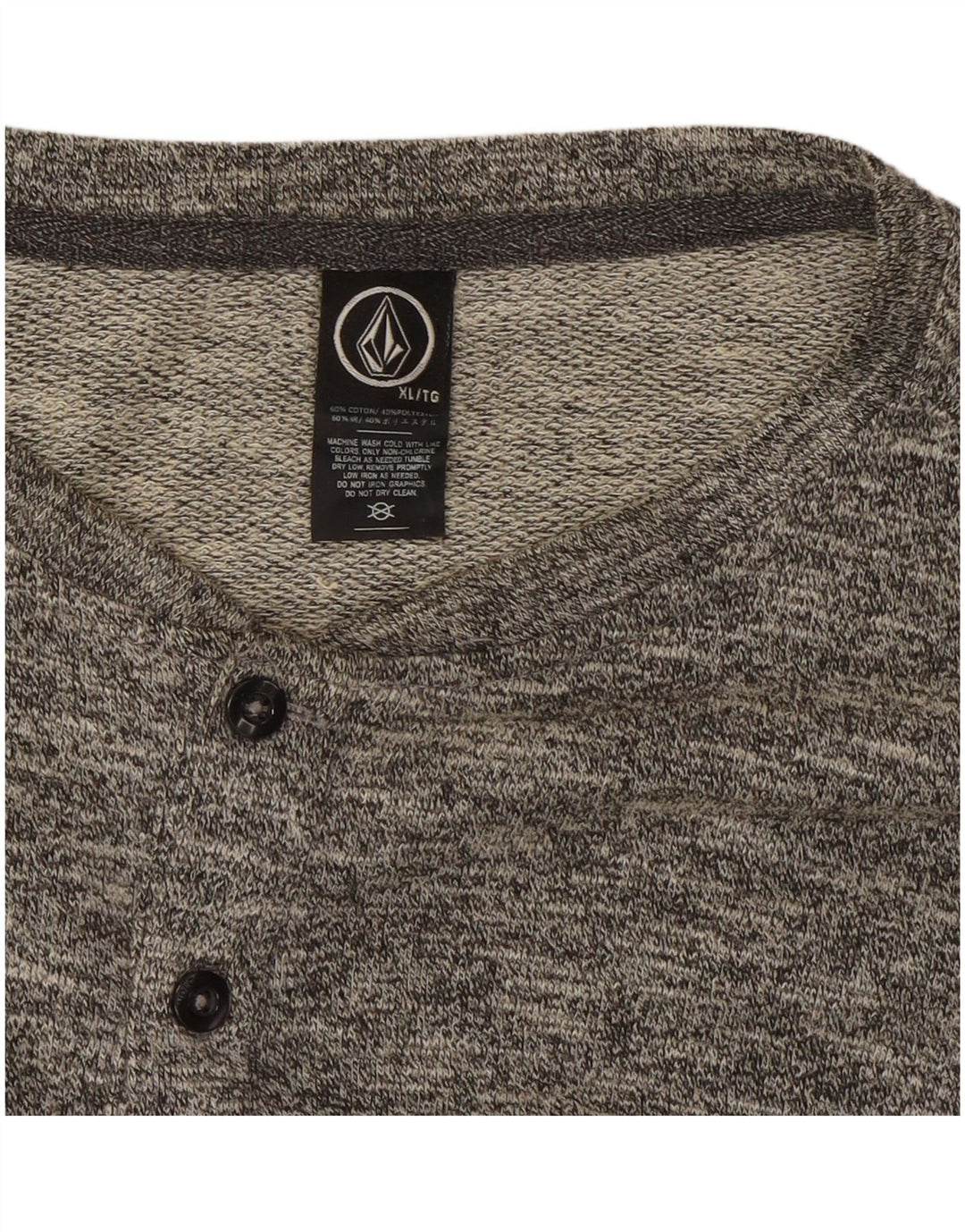 Camiseta Volcom de manga larga para hombre XL de algodón moteado gris
