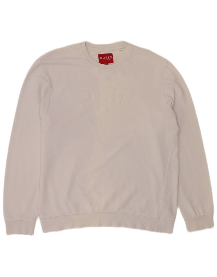 Guess Sudadera Gráfica Jumper XL Off White Algodón Hombre