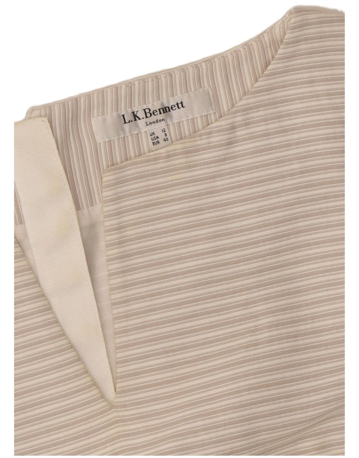 L.K. BENNETT Vestido tubo sin mangas para mujer UK 42 Gris medio a rayas
