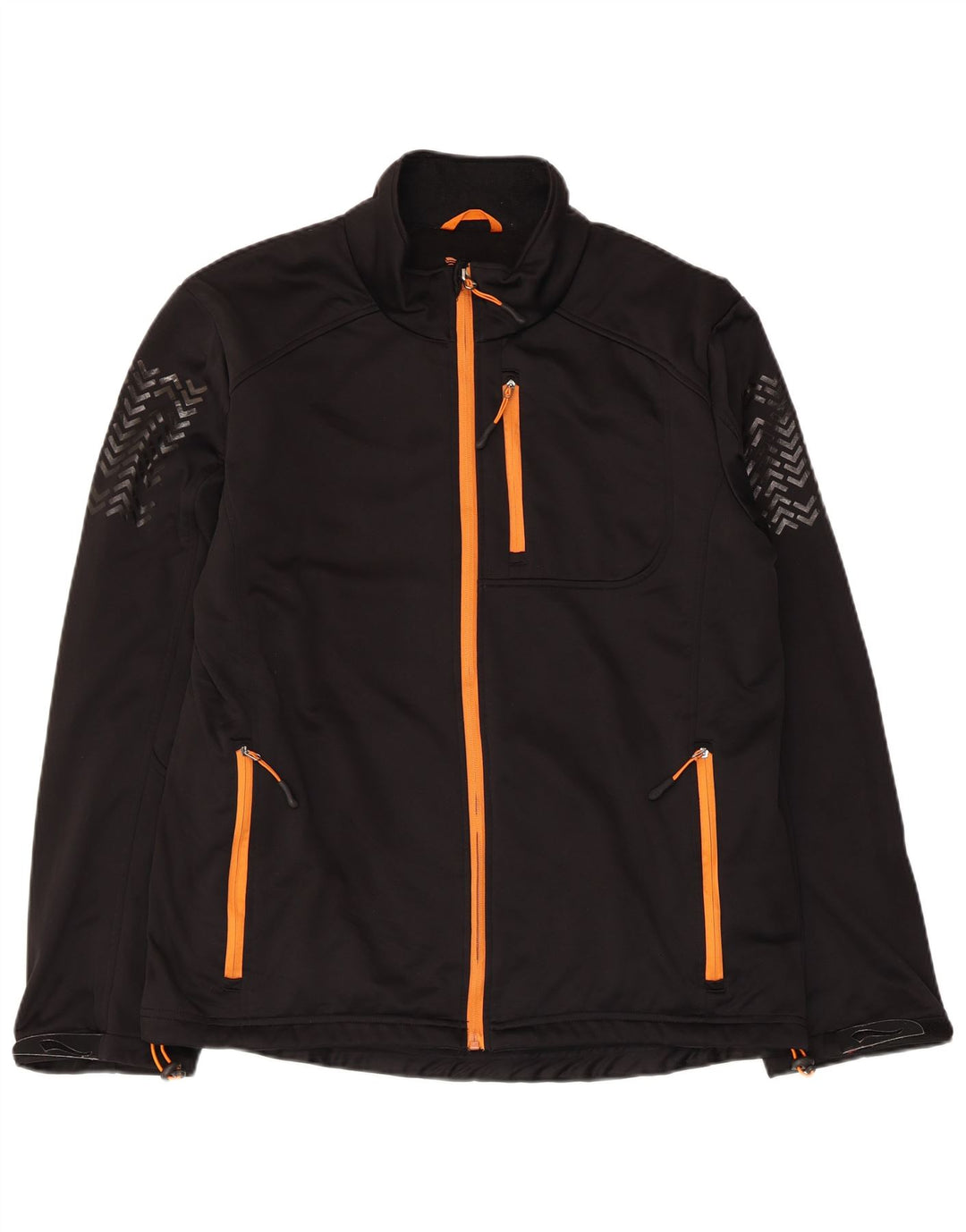 Crivit - Chaqueta de chándal para hombre, talla grande, poliéster geométrico negro