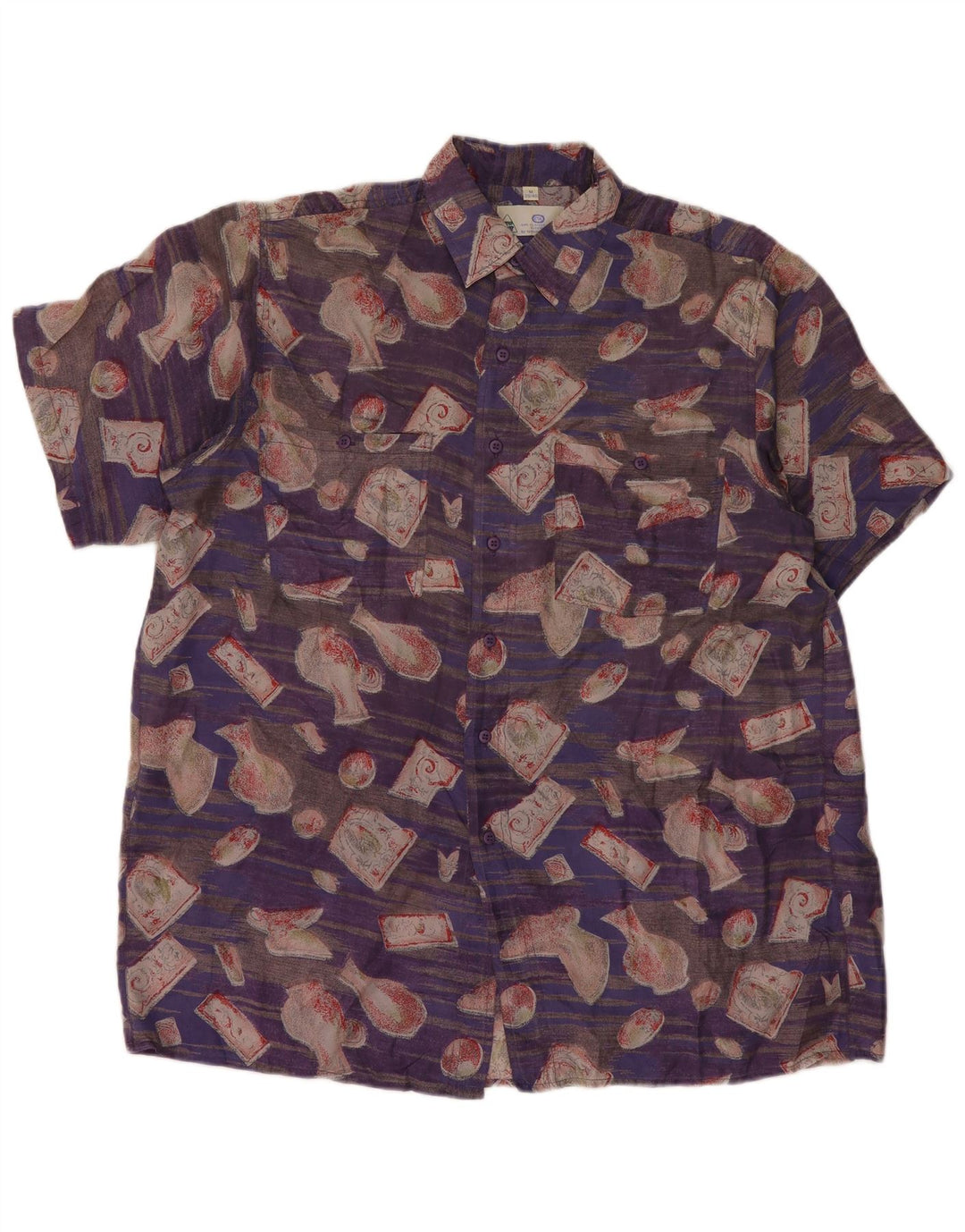 Nuevo Camisa rápida de manga corta para hombre, talla 39/40, seda de retales