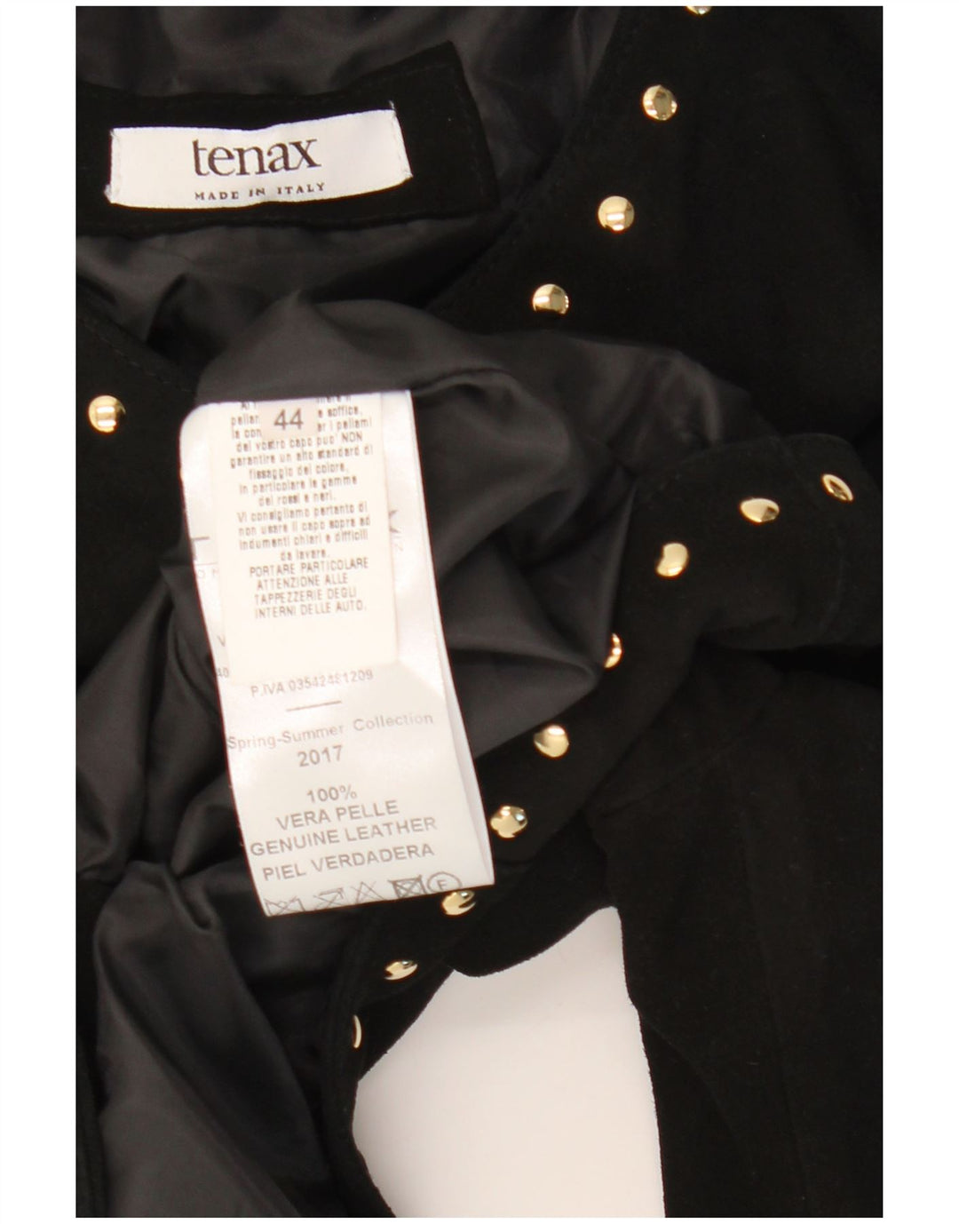 Tenax Chaqueta Bolero de Ante con Manga 3/4 para Mujer IT 44 Cuero Negro Mediano