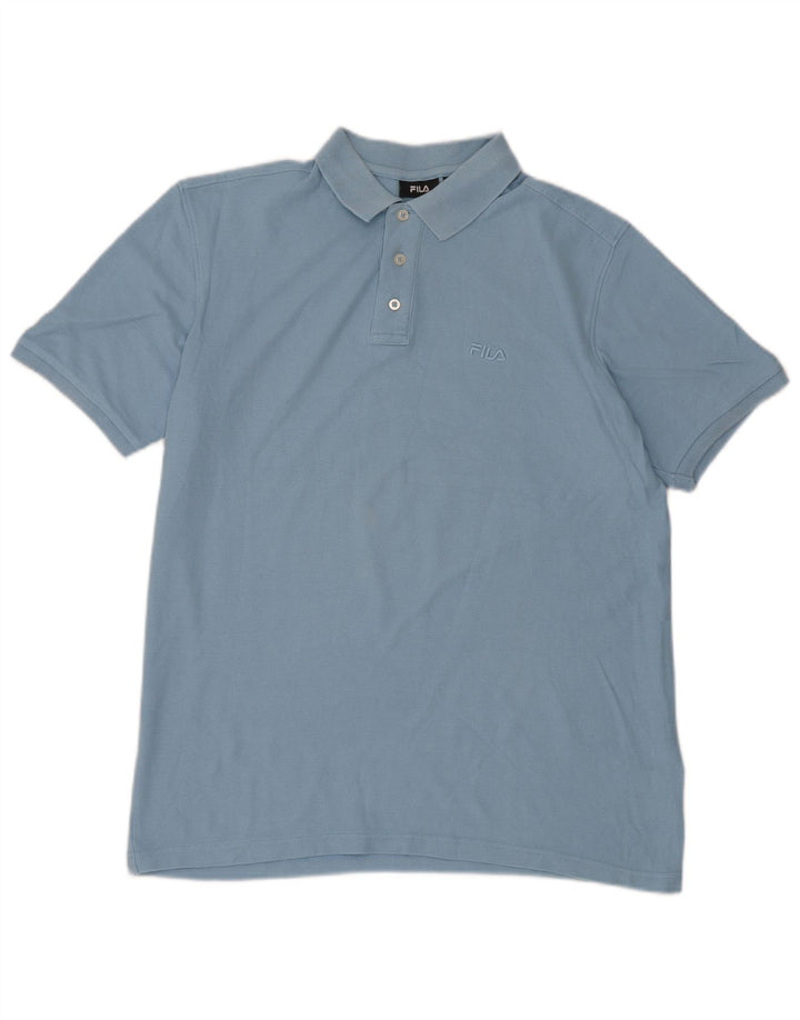 FILA Polo para hombre de algodón azul grande