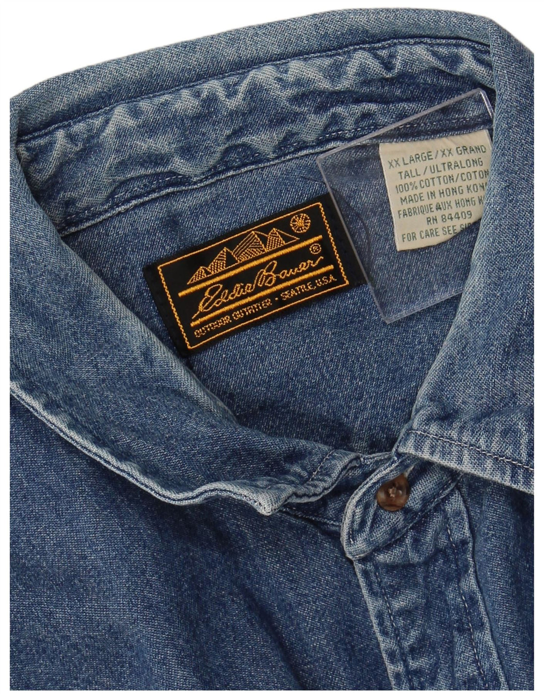 EDDIE BAUER Camisa vaquera para hombre 2XL Algodón azul