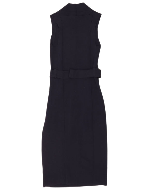 Reiss Vestido ajustado sin mangas para mujer UK 8 Small Viscosa azul marino
