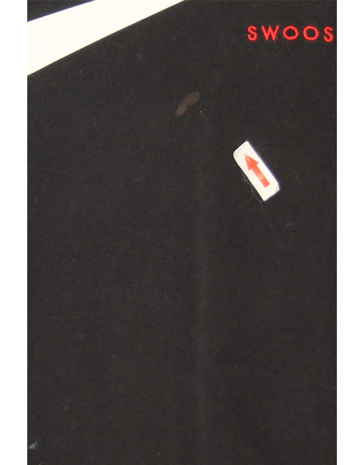 Nike - Camiseta con gráfico Swoosh para hombre, talla mediana, algodón negro