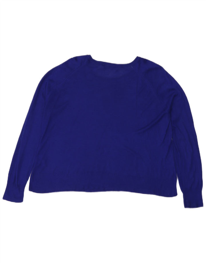 Zara Mujer Blusa Extragrande Top UK 44 Viscosa Azul Medio