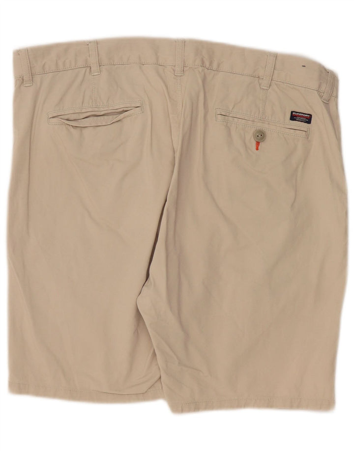 SUPERDRY Pantalones cortos chinos para hombre W36 Large Beige Cotton