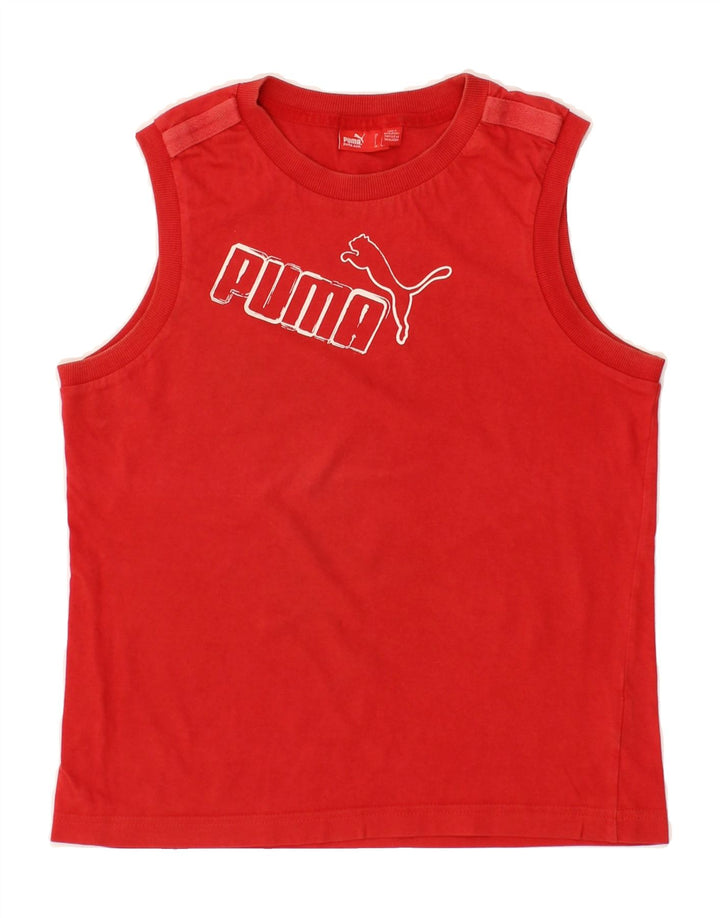 PUMA Boys Graphic Vest Top 11-12 Years Red Cotton Vintage Puma and Second-Hand Puma from Messina Hembry 