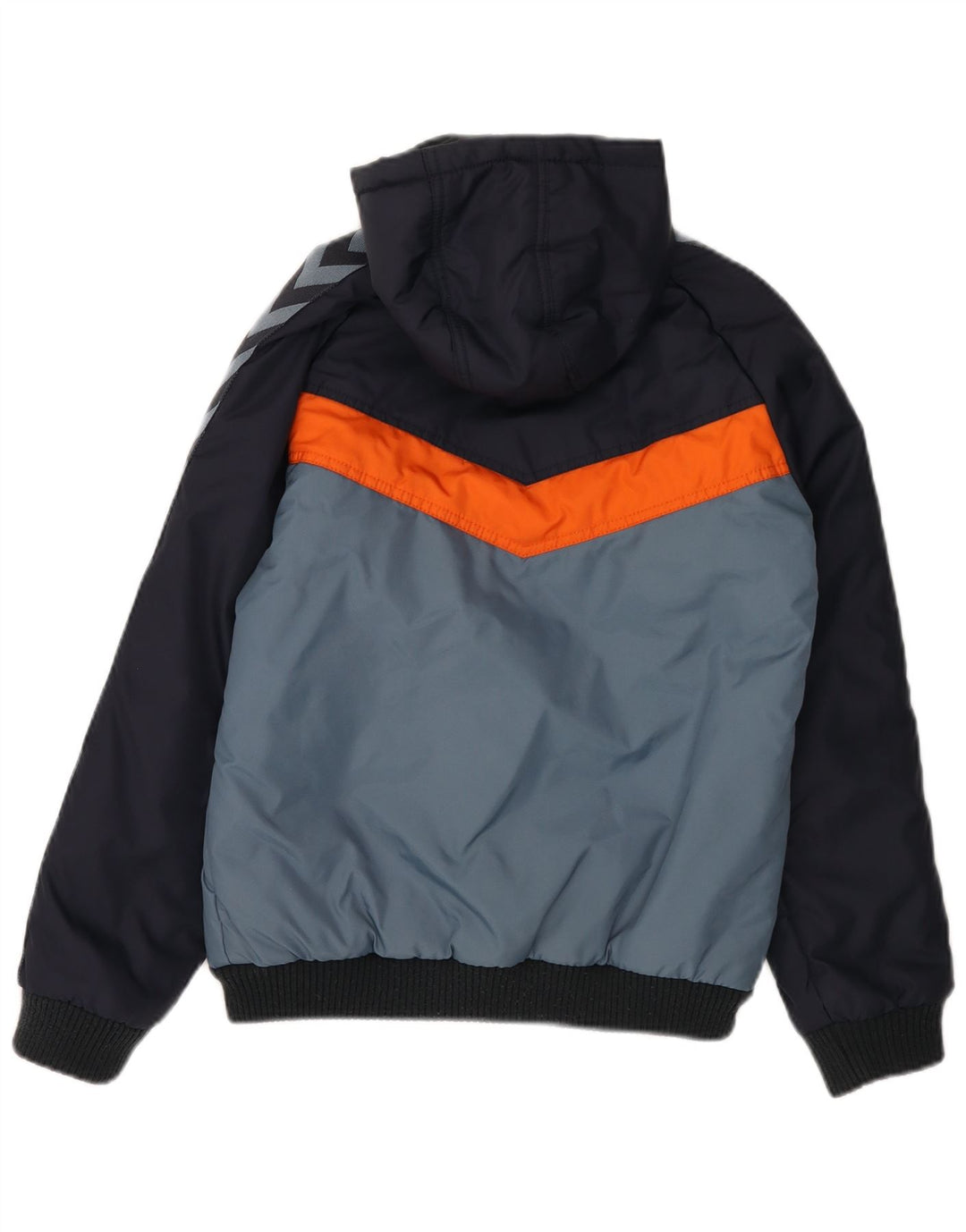 HUMMEL Chaqueta acolchada con capucha y gráfico para niños 11-12 años Azul marino Colorblock
