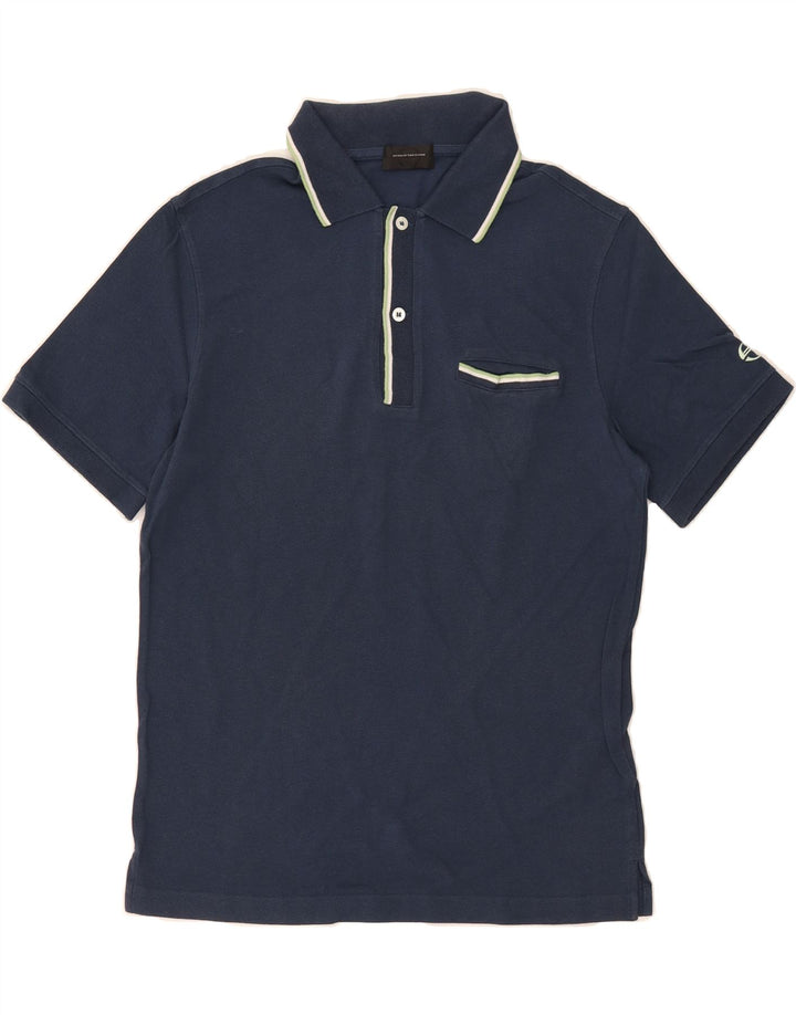 SERGIO TACCHINI Mens Polo Shirt IT 48 Medium Navy Blue Cotton Vintage Sergio Tacchini and Second-Hand Sergio Tacchini from Messina Hembry 