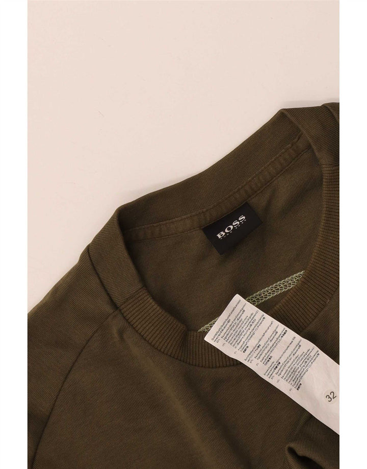 HUGO BOSS Hombre | Sudadera con gráfico tipo jersey de algodón caqui mediano