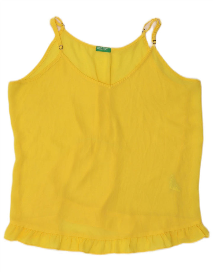 Benetton Top Camisola Mujer ES 46 Large Poliéster Amarillo