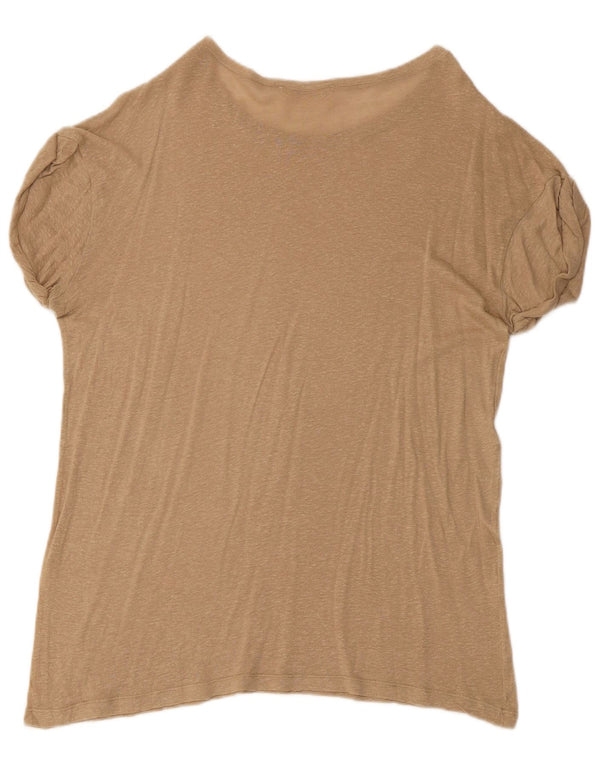 Zara Mujer Camiseta Top Reino Unido 44 Grande Beige Moteado