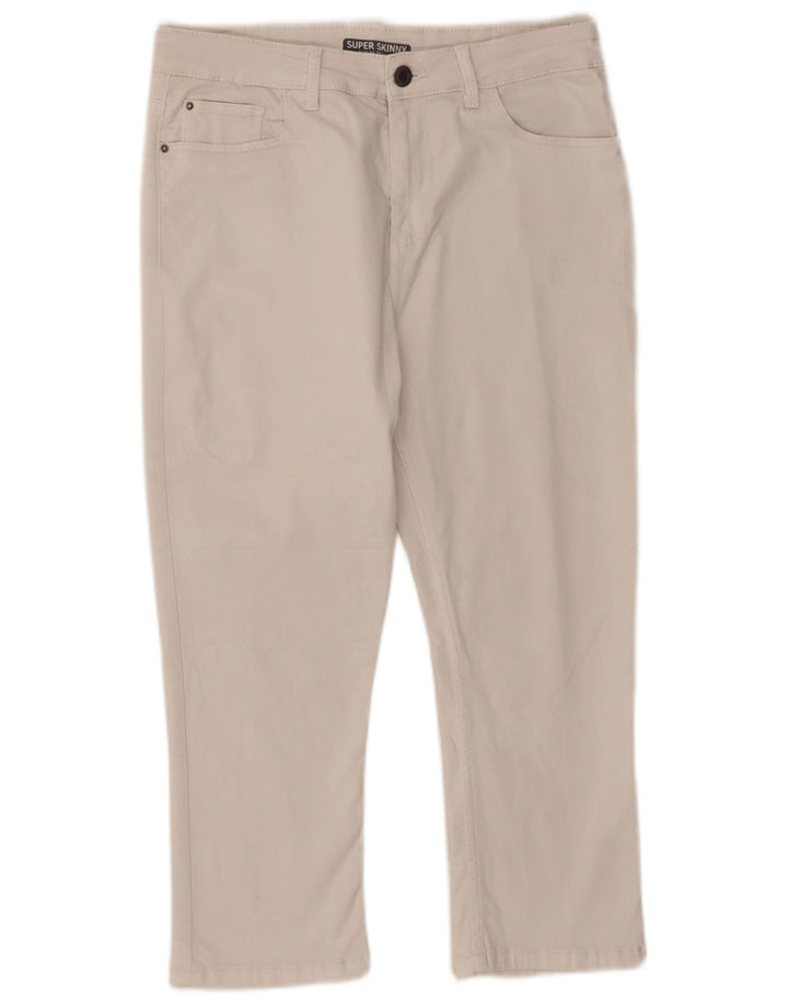 Marks & Spencer Pantalones Capri para Mujer UK 12 Medium W32 L21 Blanco
