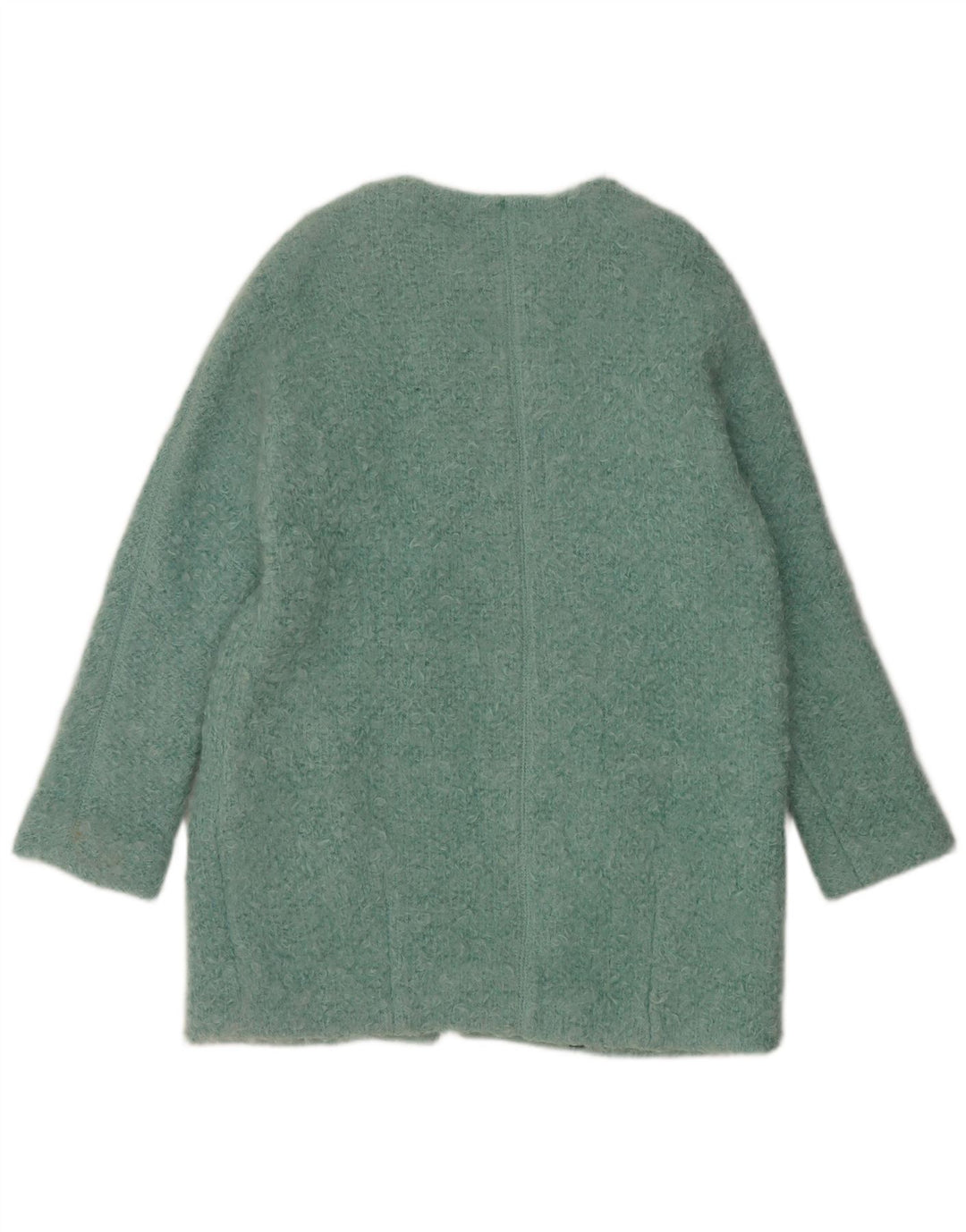 Zara Mujer Abrigo Extragrande UK 44 Algodón Azul Medio