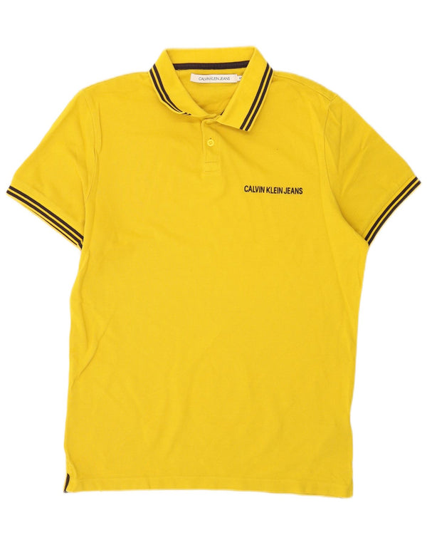 Polo Calvin Klein Jeans Hombre Algodón A Rayas Amarillo Medio