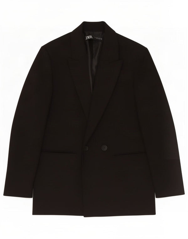Chaqueta tipo blazer con doble botonadura de Zara para hombre ES 36 Pequeña Poliéster negro
