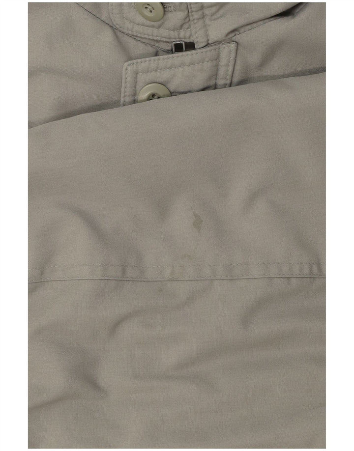 Vintage hombres con capucha chaqueta utilitaria Reino Unido 40 gris grande