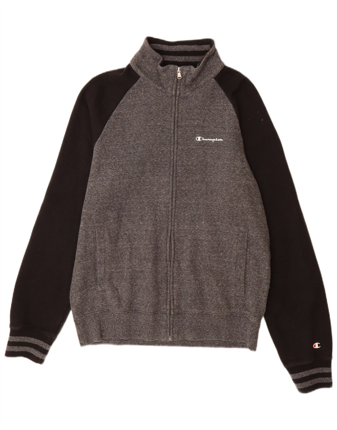 Champion Chaqueta De Chándal Para Hombre Grande Gris Colorblock Algodón