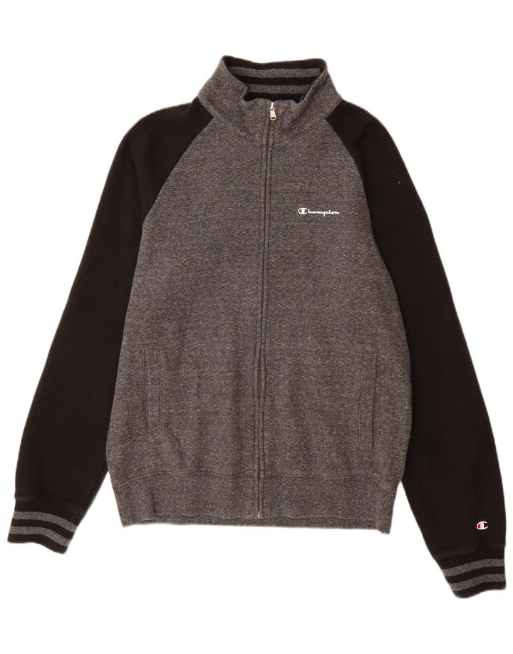 Champion Chaqueta De Chándal Para Hombre Grande Gris Colorblock Algodón