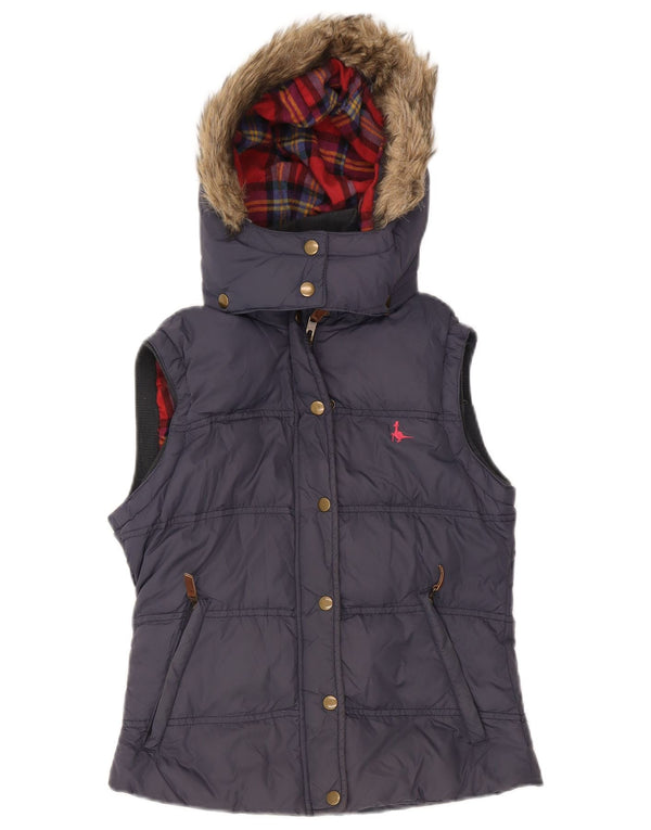 Jack Wills Chaleco acolchado con capucha para hombre UK 8 Small Azul marino