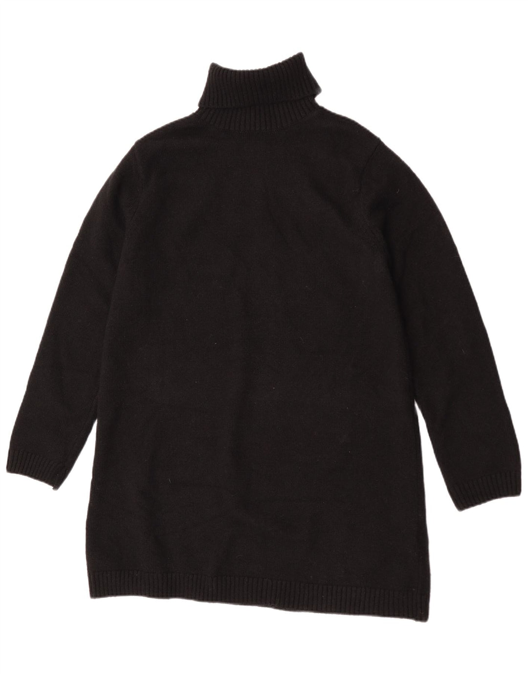 Zara Jersey Largo con Cuello Redondo para Mujer UK 44 Mediano Poliéster Negro