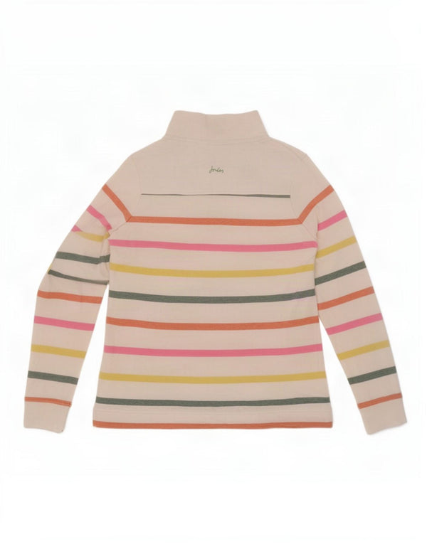 Joules Sudadera con Cuello y Botones para Mujer UK 10 Small White Stripes