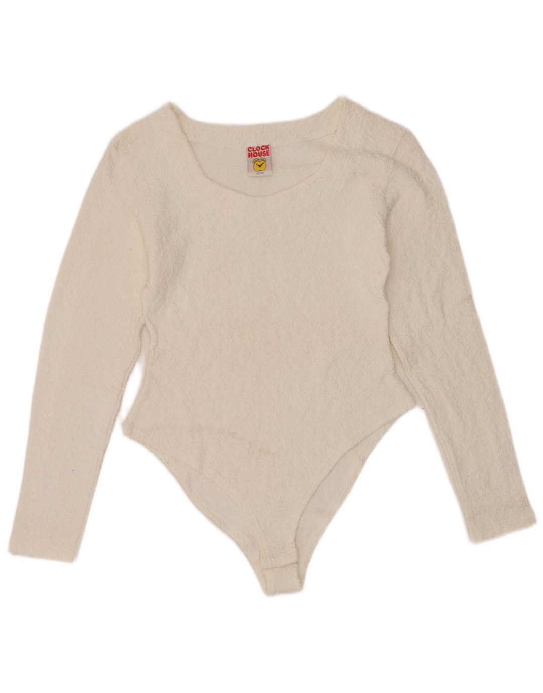 CLOCK HOUSE Body de manga larga para mujer IT 42/44 Algodón blanco mediano