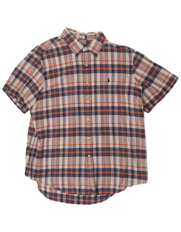 Polo Ralph Lauren Camisa de manga corta para hombre 2XL Algodón a cuadros multicolor