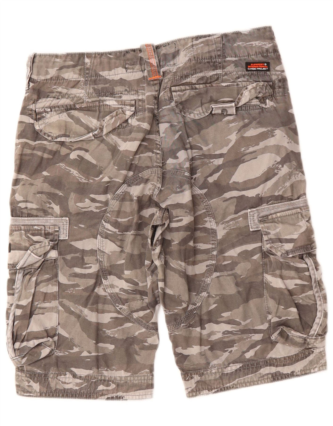 SUPERDRY Shorts cargo para hombre W31 Medium Khaki Camuflaje Algodón