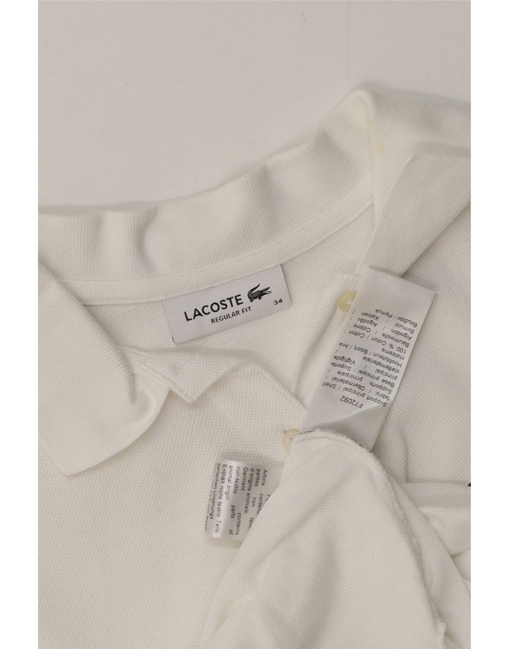 LACOSTE Polo de corte regular para mujer Talla 34 Pequeño Algodón blanco