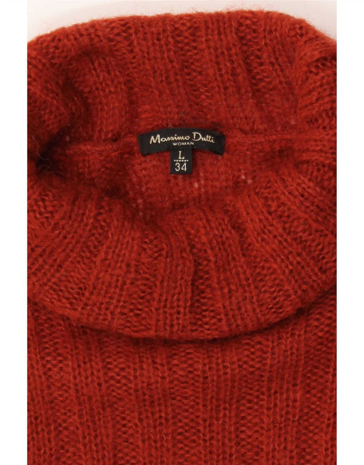 Massimo Dutti Jersey con cuello vuelto para mujer, talla 40, talla grande, color naranja