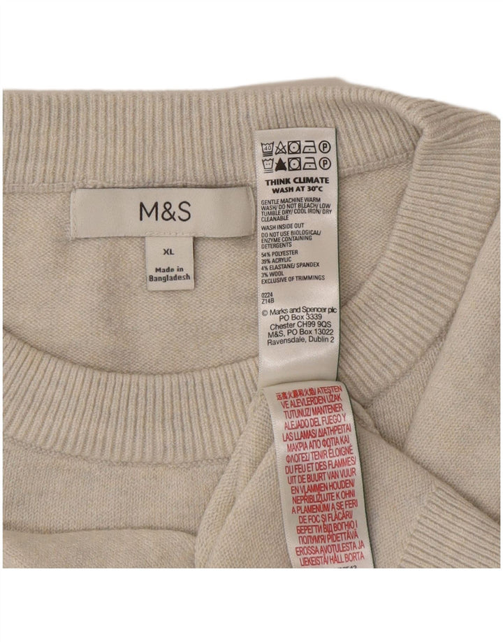 Marks & Spencer Jersey de cuello redondo para hombre XL Poliéster gris
